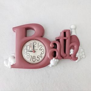 Vintage 80s Burwood Dark Mauve Bath Plastic Clock Tested & Working